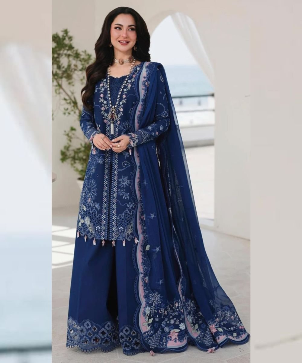 Crimson Petals - Luxury Embroidered 3 Piece Lawn Suit Unstitched