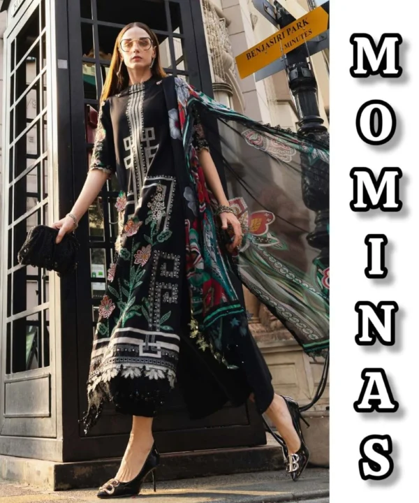 3 Piece Unstitched Embroidered Jacquard Lawn Suit MC-022