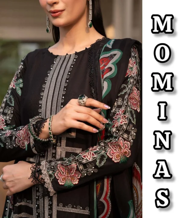 3 Piece Unstitched Embroidered Jacquard Lawn Suit MC-022