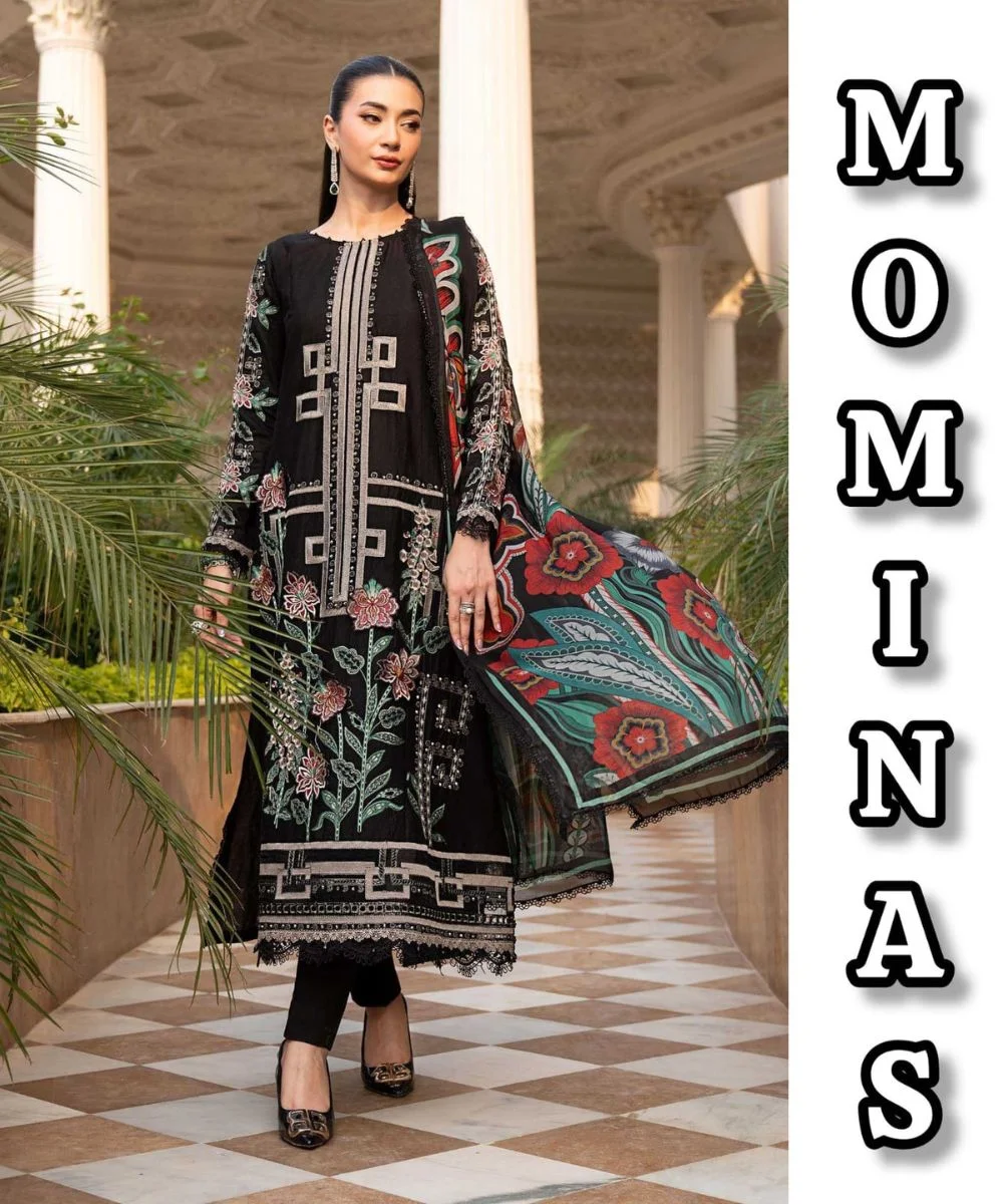3 Piece Unstitched Embroidered Jacquard Lawn Suit MC-022