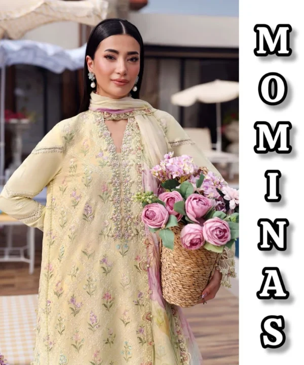 Maria B 3 Piece Unstitched Embroidered Lawn Suit MC-020